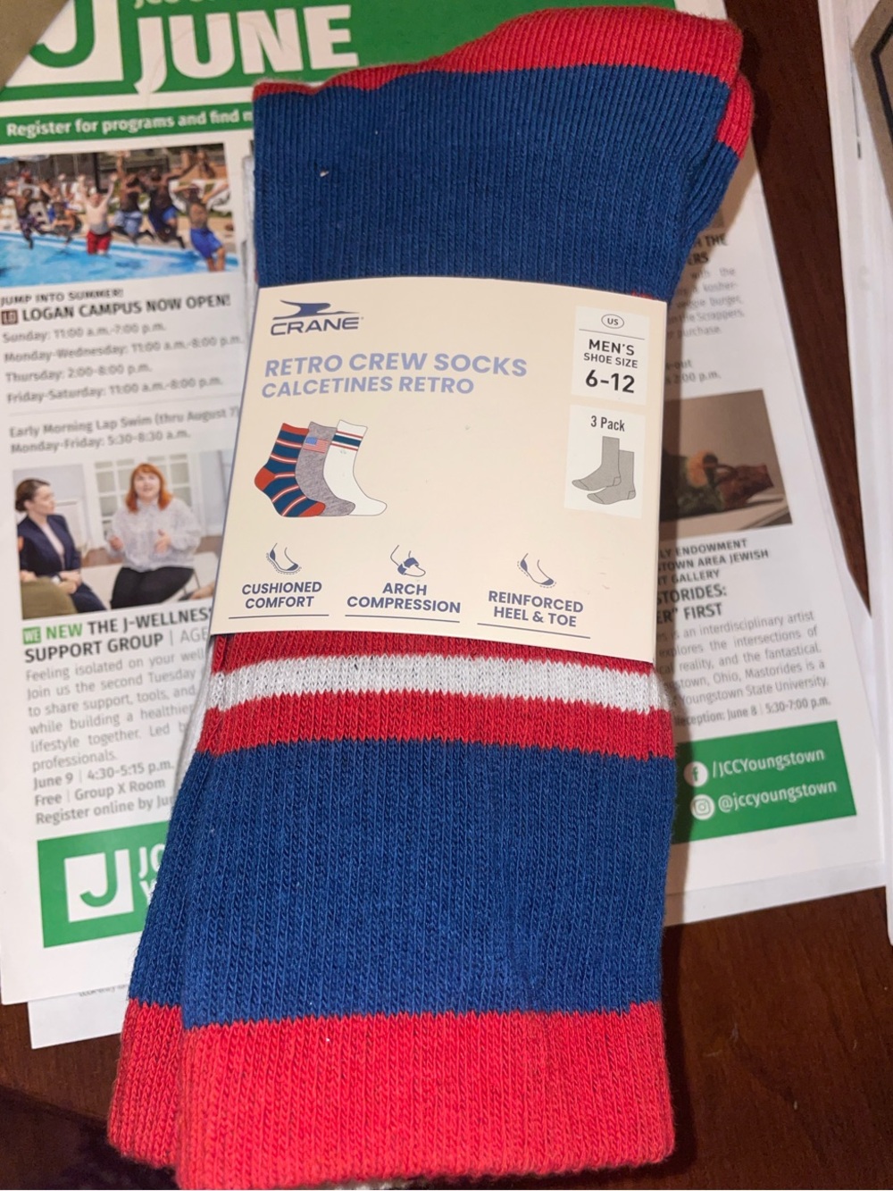 Crane Retro Crew 3 pack of Socks